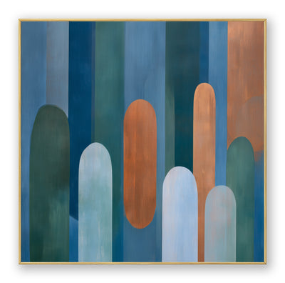 Abstract Blue Copper Canvas Art