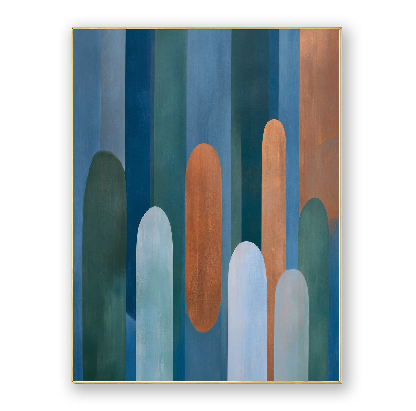 Abstract Blue Copper Canvas Art