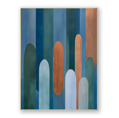 Abstract Blue Copper Canvas Art