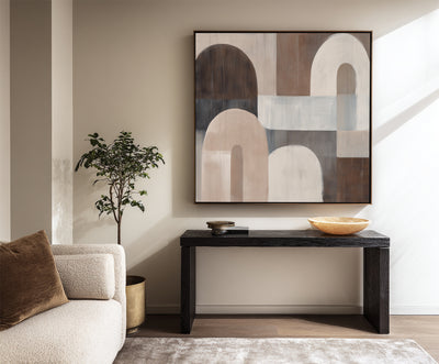 Abstract Beige Brown Canvas Art