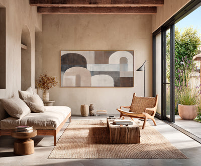 Abstract Beige Brown Canvas Art