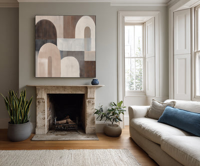 Abstract Beige Brown Canvas Art