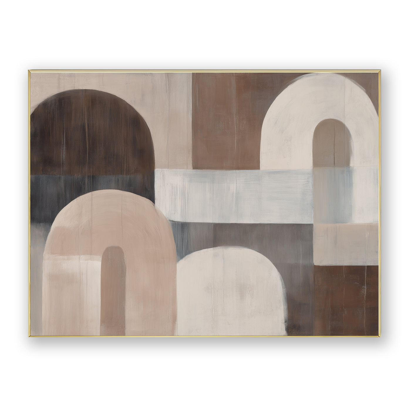 Abstract Beige Brown Canvas Art