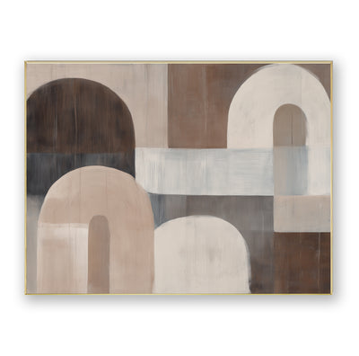 Abstract Beige Brown Canvas Art