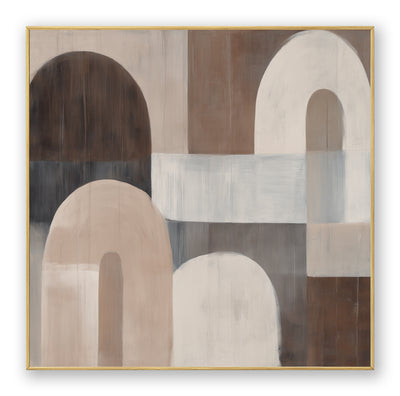 Abstract Beige Brown Canvas Art