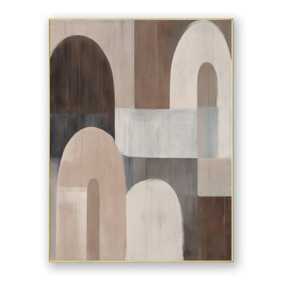 Abstract Beige Brown Canvas Art