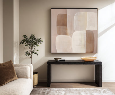 Abstract Beige Brown Canvas Art