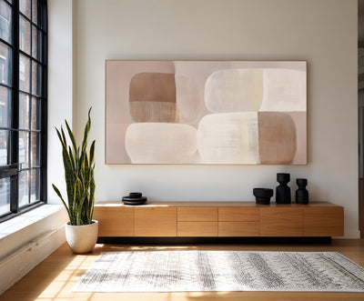 Abstract Beige Brown Canvas Art