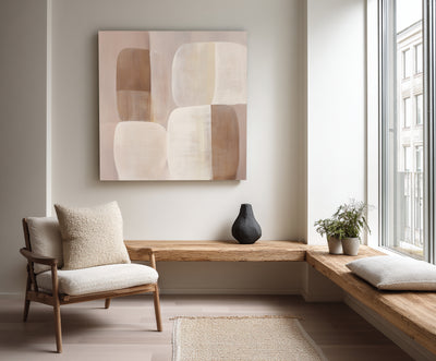 Abstract Beige Brown Canvas Art