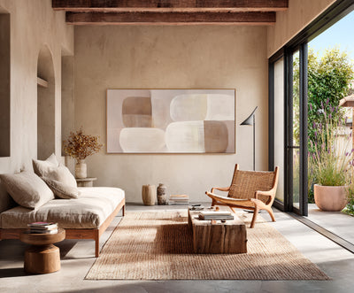 Abstract Beige Brown Canvas Art