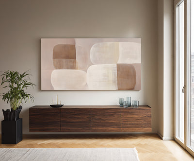 Abstract Beige Brown Canvas Art