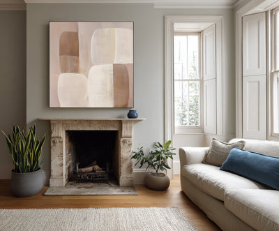 Abstract Beige Brown Canvas Art