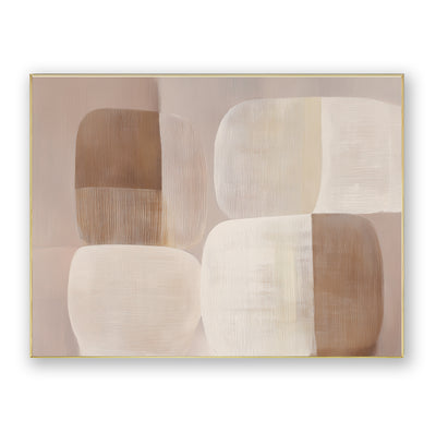 Abstract Beige Brown Canvas Art