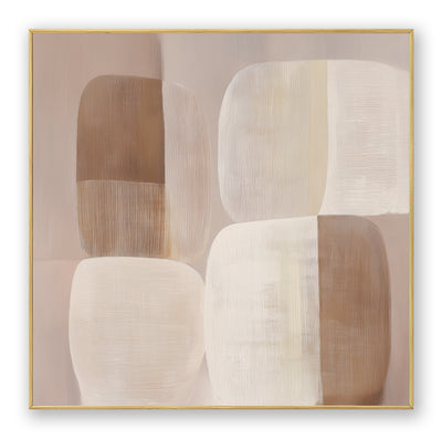Abstract Beige Brown Canvas Art