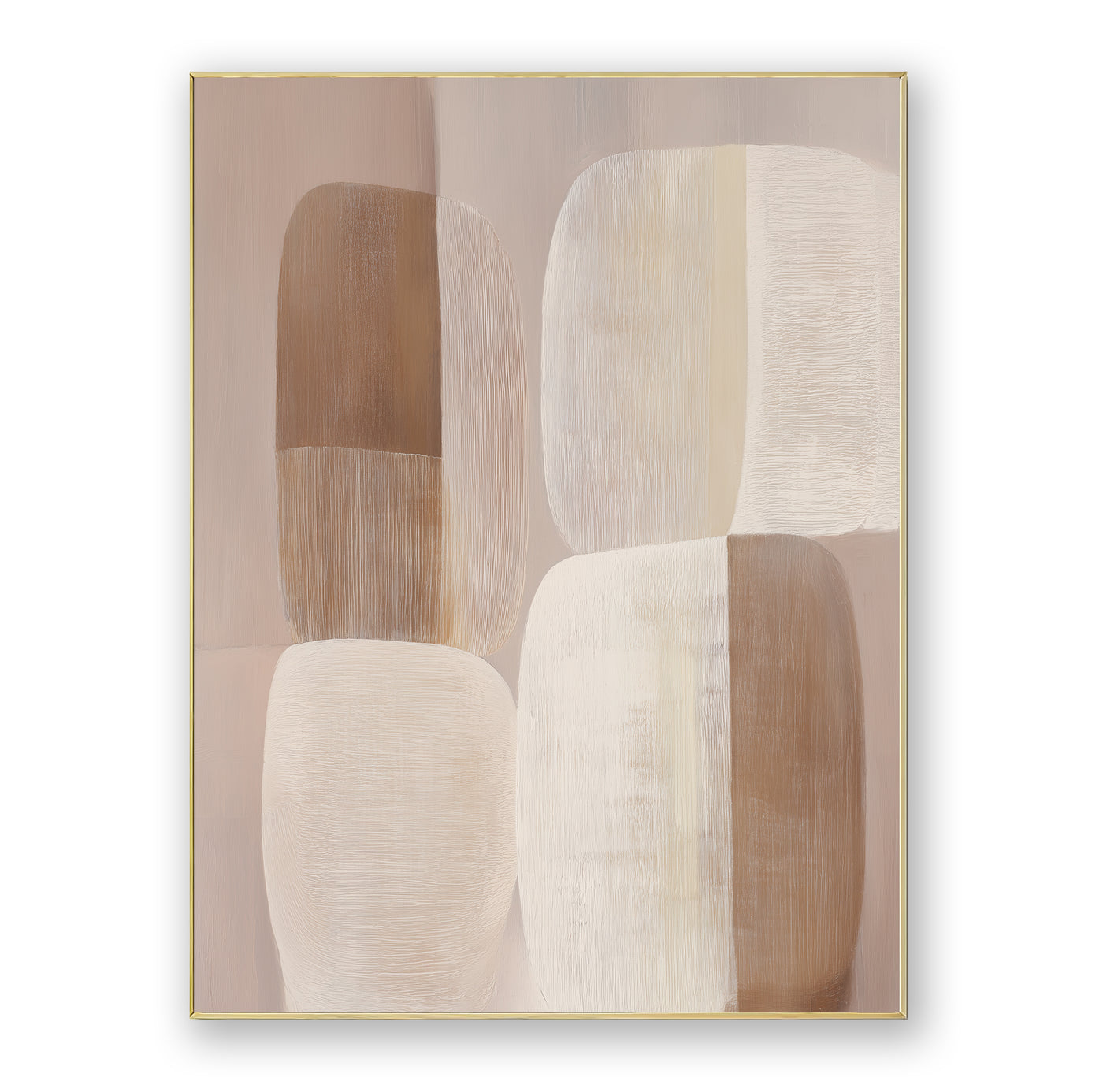 Abstract Beige Brown Canvas Art
