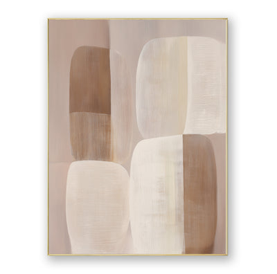 Abstract Beige Brown Canvas Art