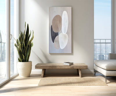 Abstract Beige Gray Canvas Art