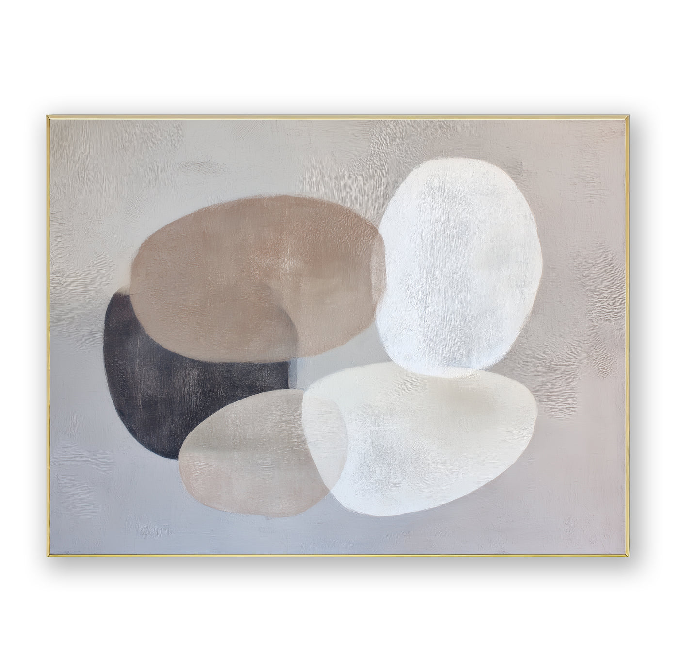Abstract Beige Gray Canvas Art
