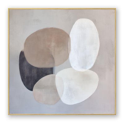 Abstract Beige Gray Canvas Art