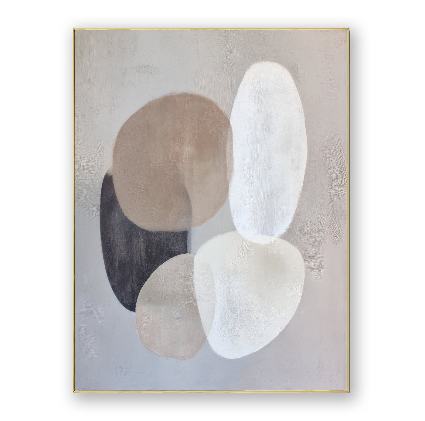 Abstract Beige Gray Canvas Art