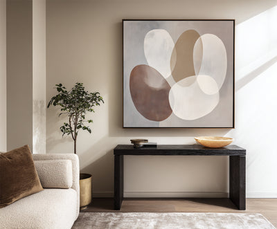Abstract Beige Brown Canvas Art