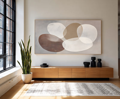 Abstract Beige Brown Canvas Art
