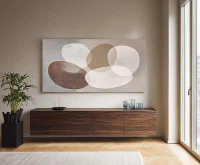 Abstract Beige Brown Canvas Art