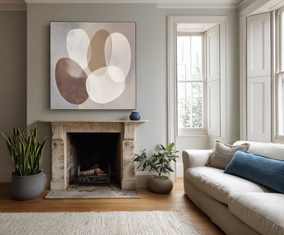 Abstract Beige Brown Canvas Art