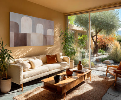 Abstract Beige Brown Canvas Art