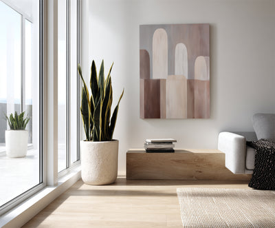Abstract Beige Brown Canvas Art