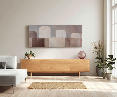 Abstract Beige Brown Canvas Art