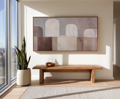 Abstract Beige Brown Canvas Art