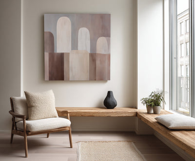 Abstract Beige Brown Canvas Art