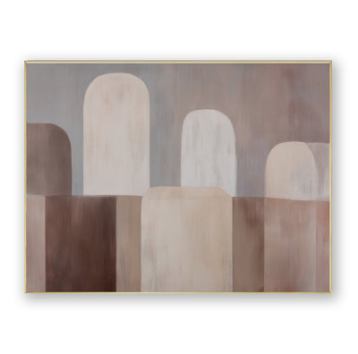 Abstract Beige Brown Canvas Art