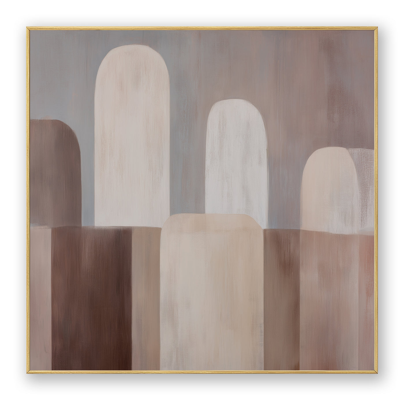 Abstract Beige Brown Canvas Art