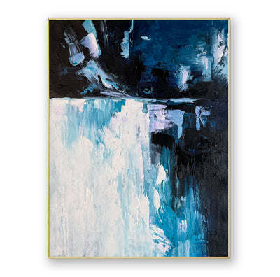 Abstract Blue Black Canvas Art