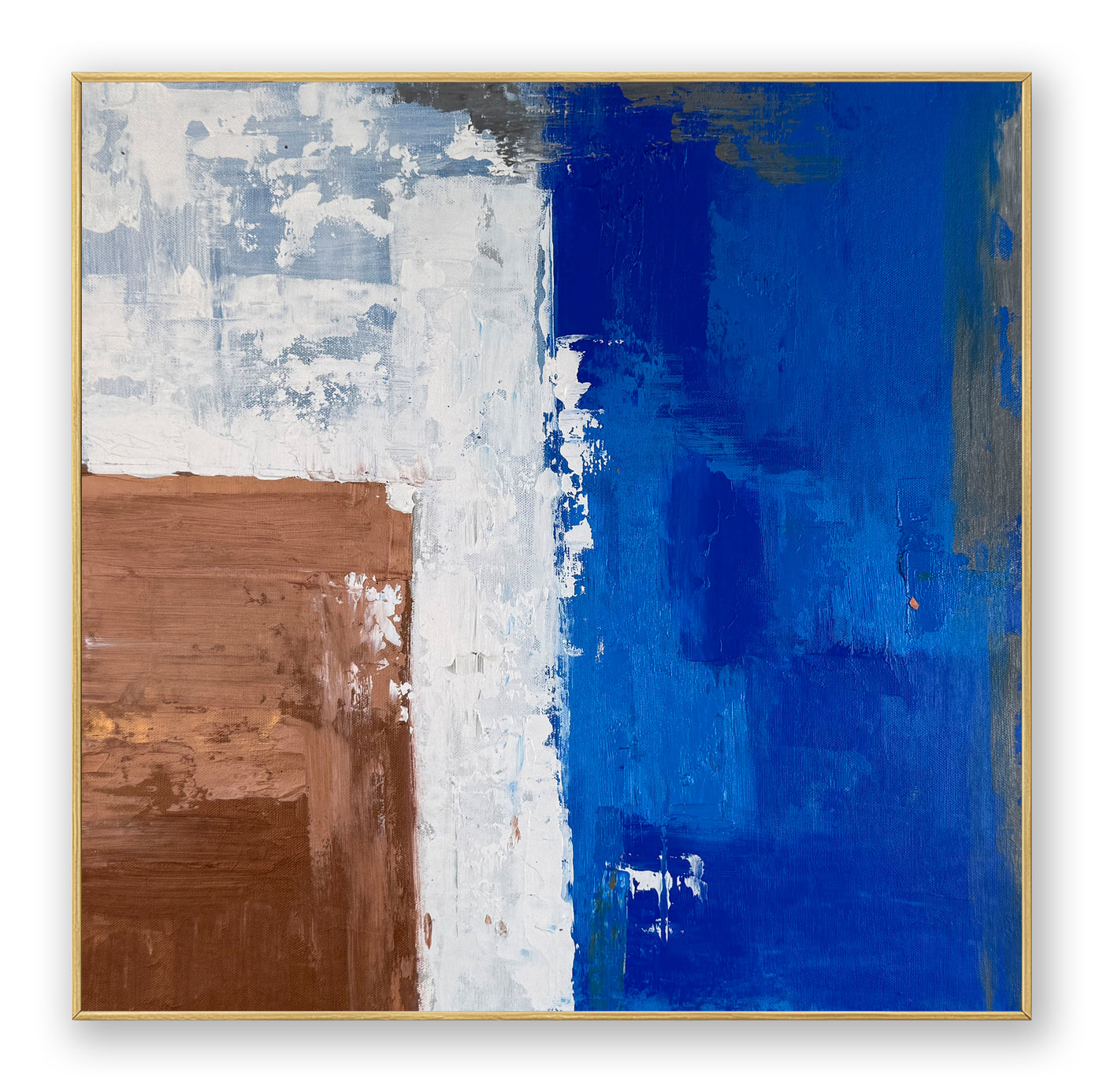 Abstract Blue Brown Canvas Art
