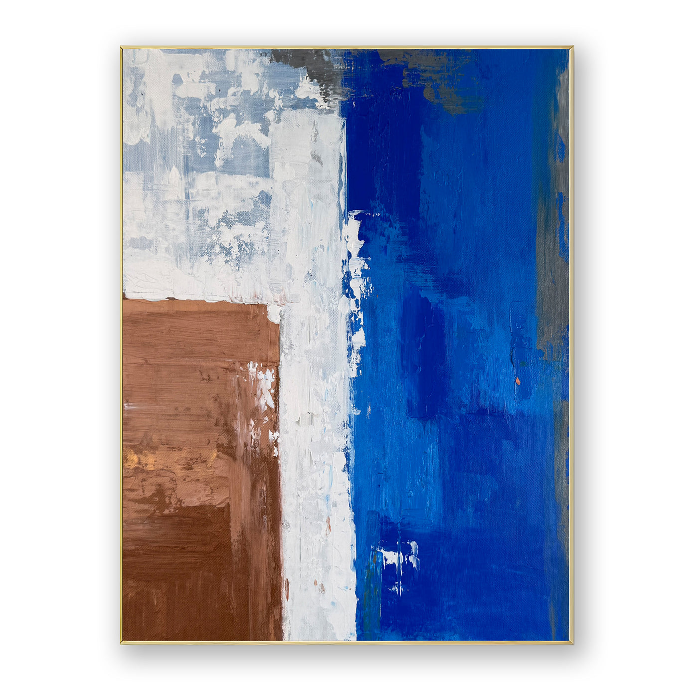 Abstract Blue Brown Canvas Art