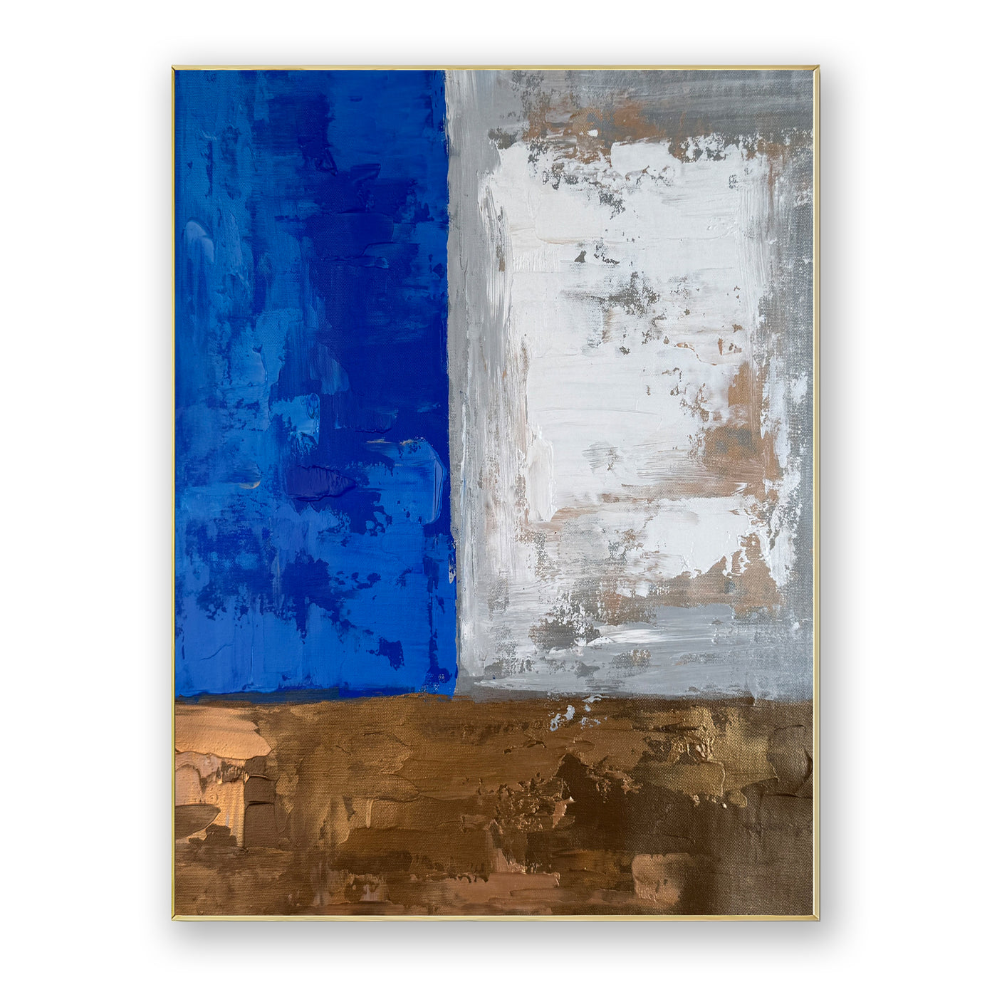 Abstract Blue Brown Canvas Art