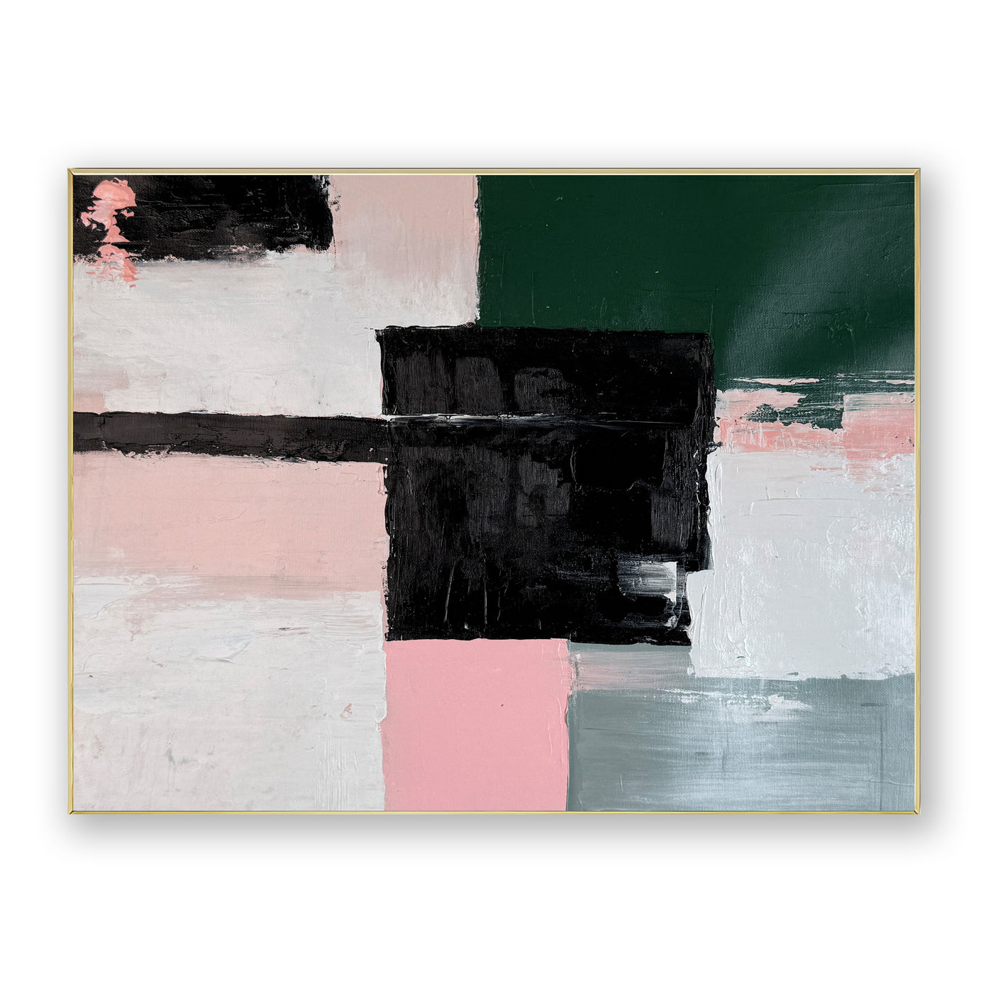 Abstract Black Pink Canvas Art