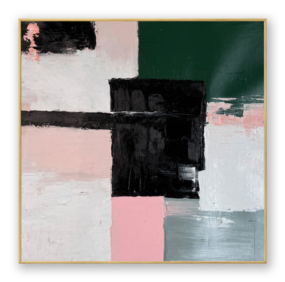 Abstract Black Pink Canvas Art