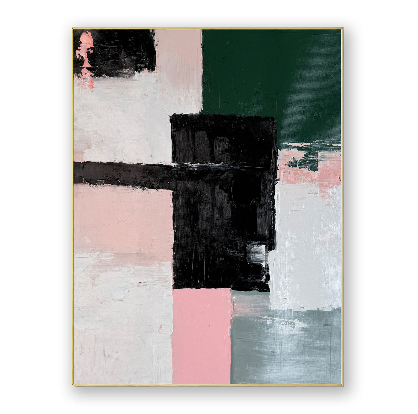 Abstract Black Pink Canvas Art