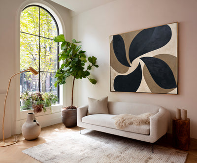 Abstract Black Brown Canvas Art