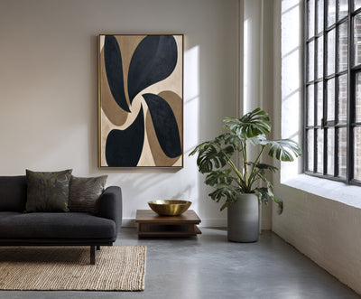 Abstract Black Brown Canvas Art