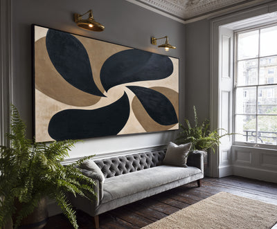 Abstract Black Brown Canvas Art