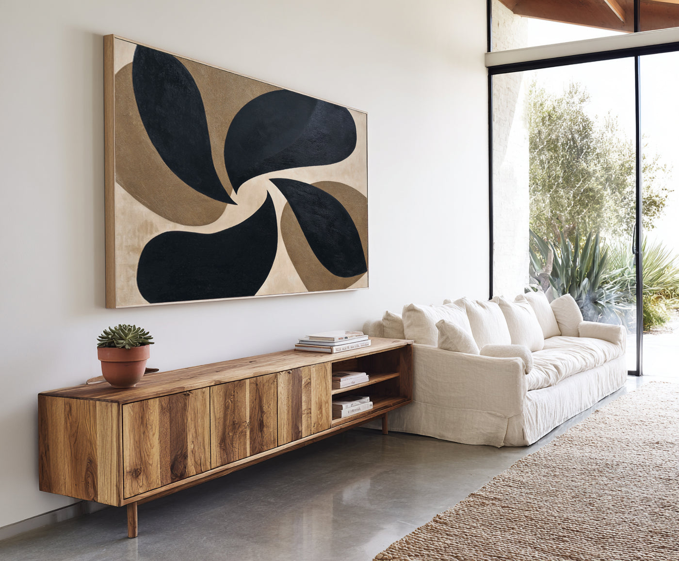 Abstract Black Brown Canvas Art