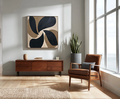 Abstract Black Brown Canvas Art