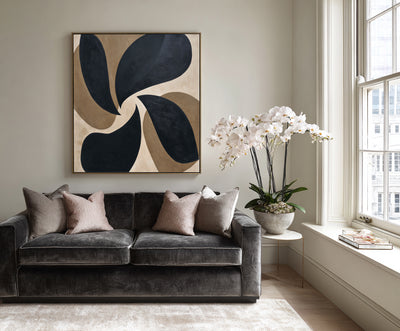 Abstract Black Brown Canvas Art