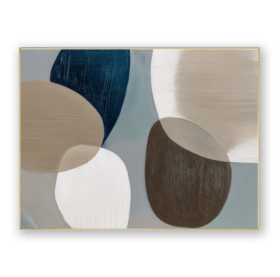 Abstract Blue Beige Canvas Art