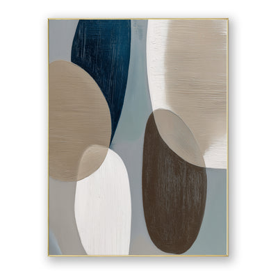 Abstract Blue Beige Canvas Art